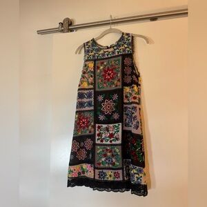 Alice and Olivia Marcelina Patchwork shift dress